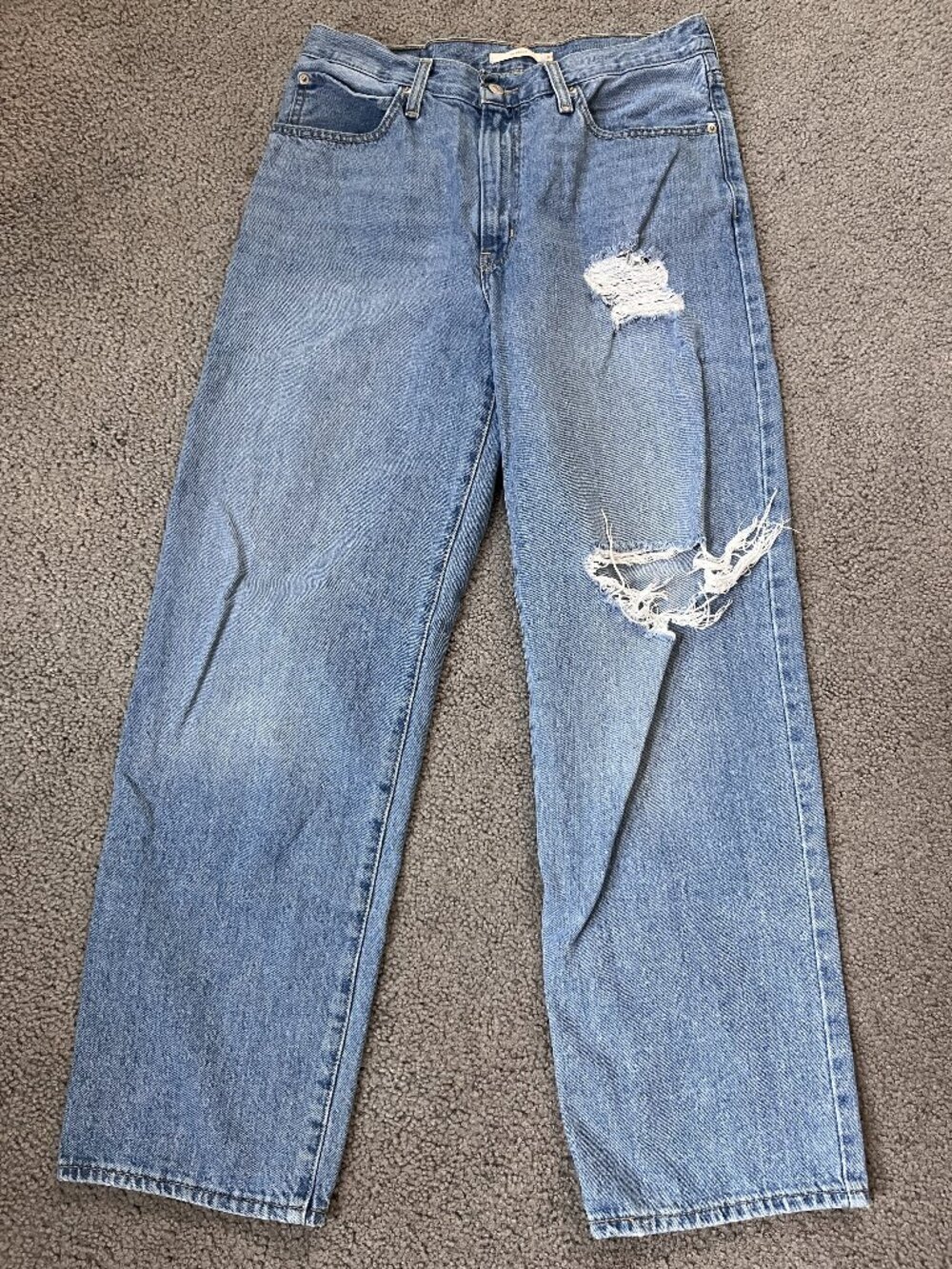 LEVI'S '94 BAGGY BLUE DENIM WIDE LEG JEANS PANTS LABELED W30 L31 (33X30)
